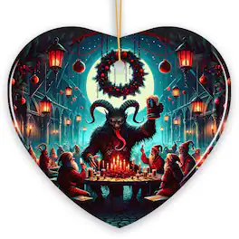 OrnamentallyYou - Krampuss Unholy Revelry Ornament Dark Folklore Celebration and Spooky Decor Heart - Multi-colored