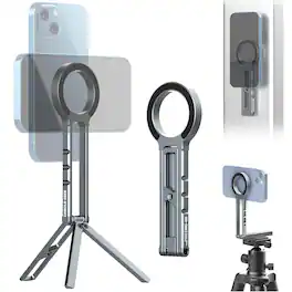 HM 1810 - Magnetic Phone Tripod Stand Compatible With 16 15 14 13 12 Magsafe Aluminium Smartphone Mini Pocket Cell - Default