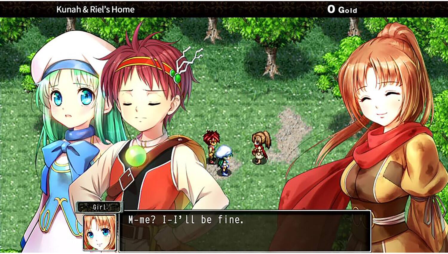 Kunah & Riel's Home  
Girl: M-me? I-I'll be fine.