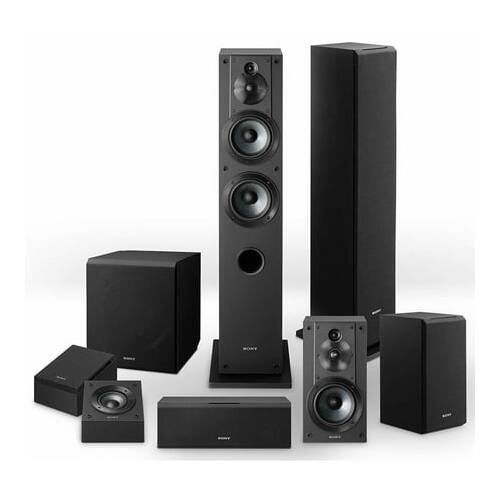 Angle. Sony - Sony Complete Speaker System with SSCS3 (2), SSCS5, SSCS8, SACS9 - Black.