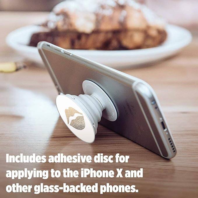 Includes adhesive disc for applying to the iPhone X and other glass-backed phones.