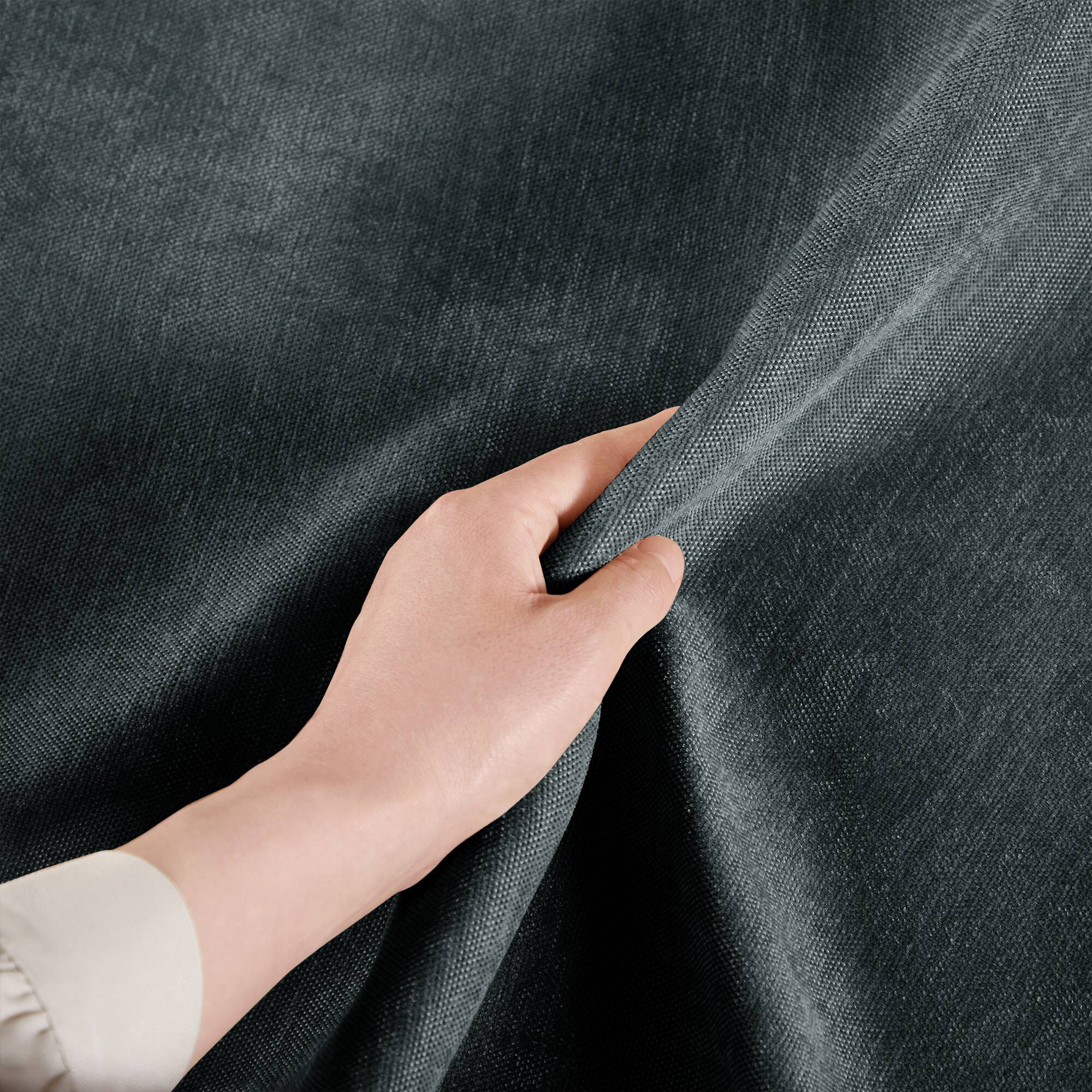 Alt View 4. Aukfa - U-Shaped 3-Seater Deep-Seat Sofa with 2 Footstools - Pull-Out Storage Drawers, Crescent Armrests, Chenille - Gray.