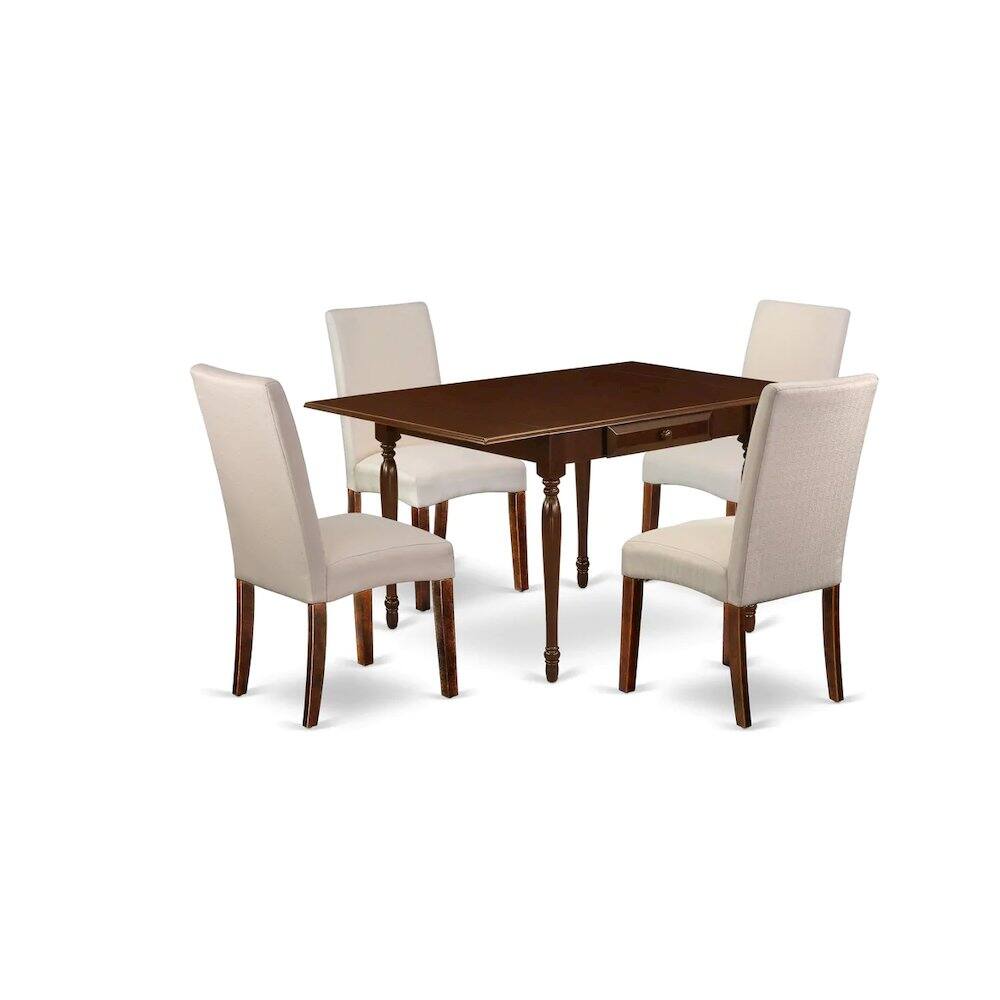Angle. East West Furniture - Dining Room Set Mahogany - Brown.