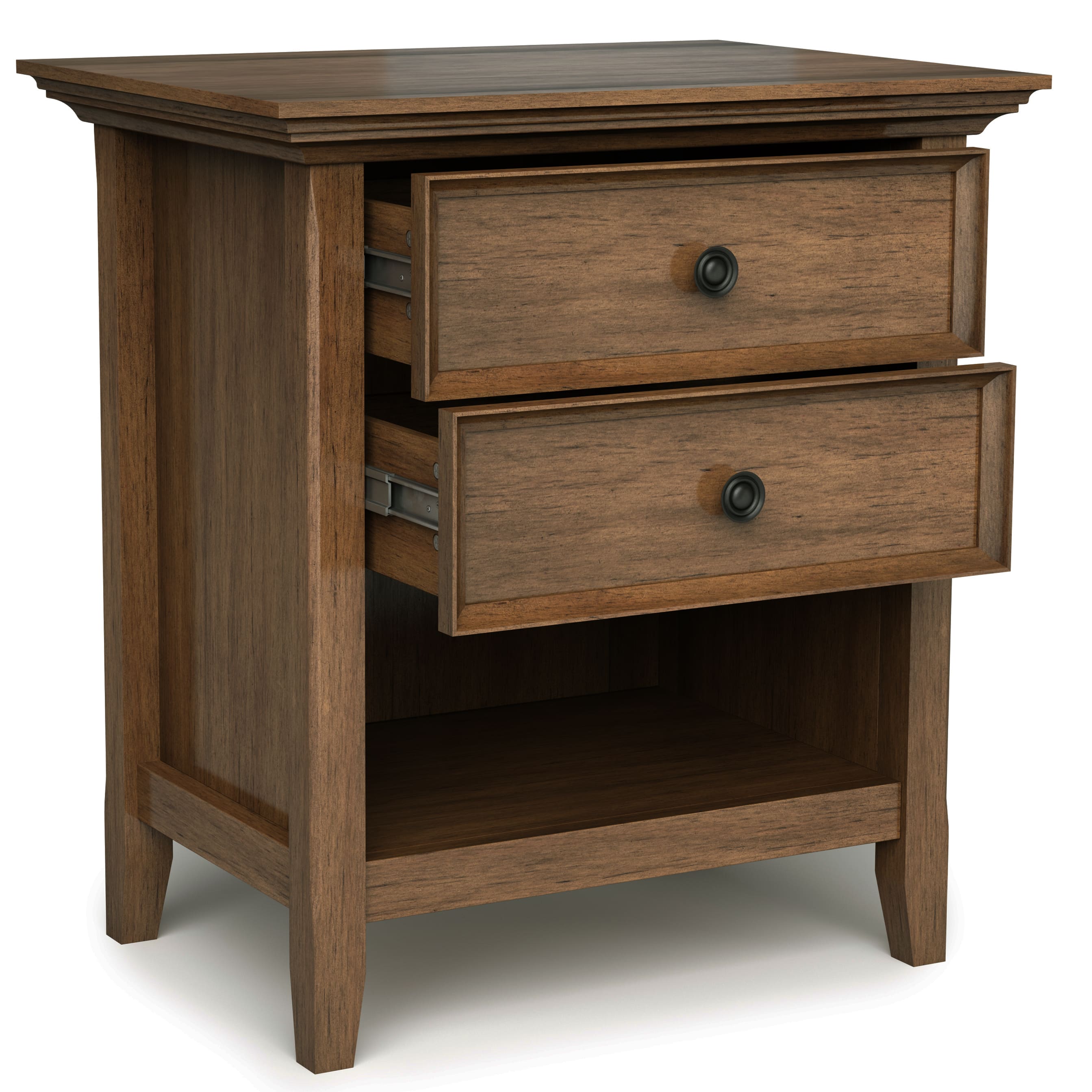 Alt View 11. Simpli Home - Amherst Bedside Table - Rustic Natural Aged Brown.
