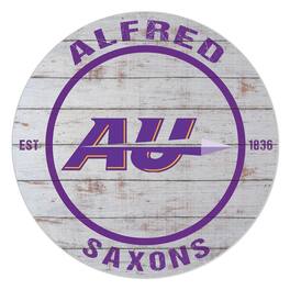 Jardine - Alfred University Saxons 20'' x 20'' Indoor/Outdoor Weathered Circle Sign - White