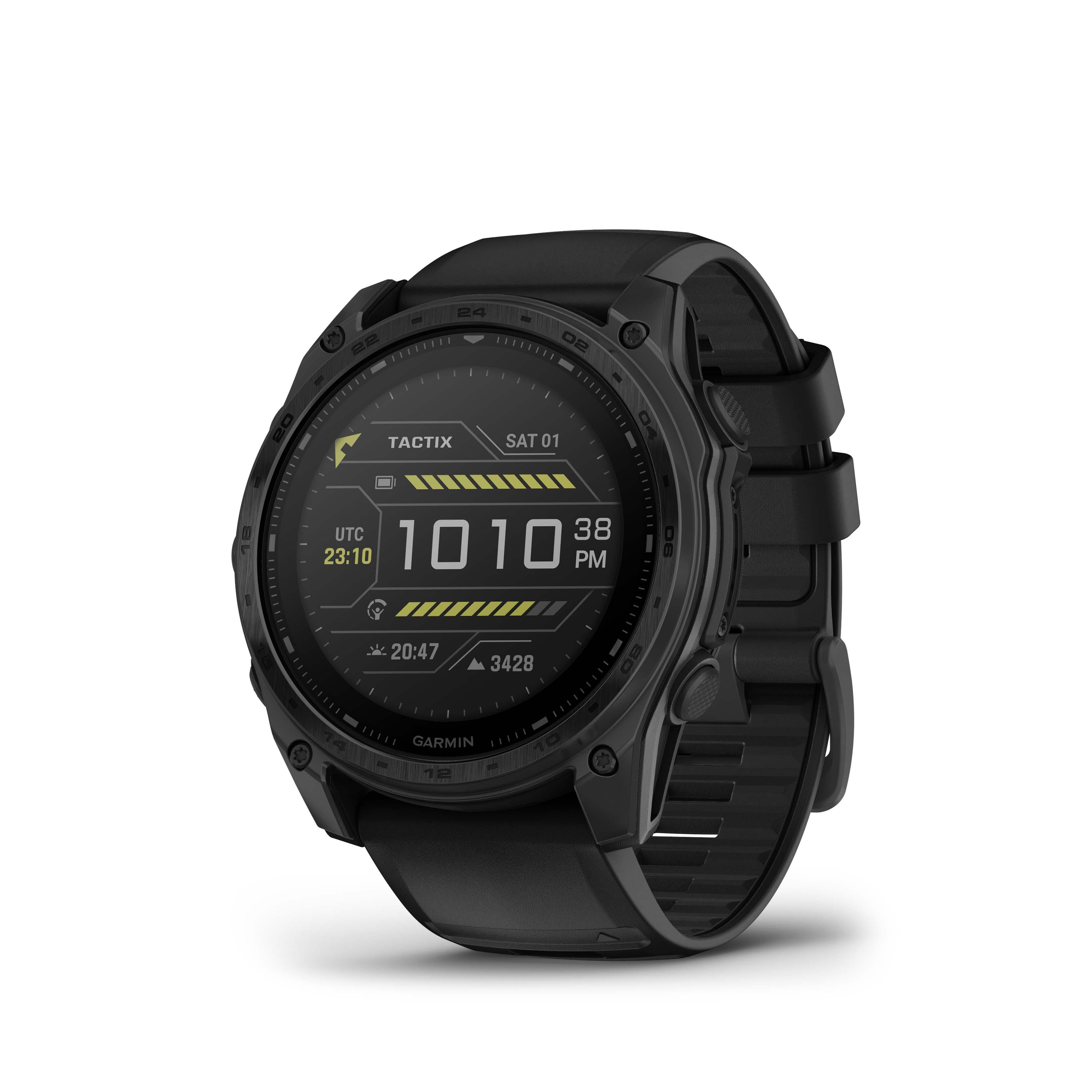 Garmin - tactix 8 Solar Elite GPS Smartwatch 51 mm Fiber-reinforced polymer with titanium rear cover - Black