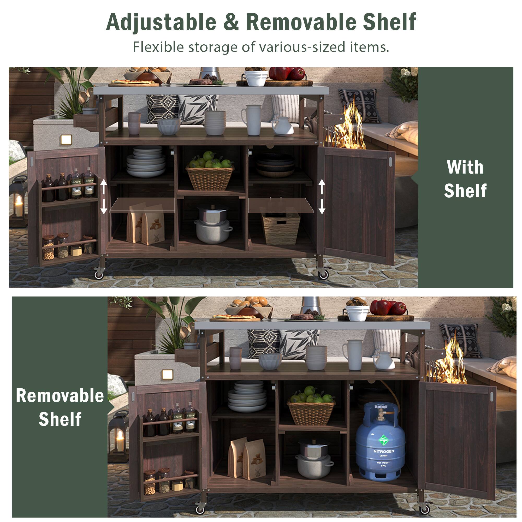 Adjustable & Removable Shelf  
Flexible storage of various-sized items.

With Shelf

Removable Shelf