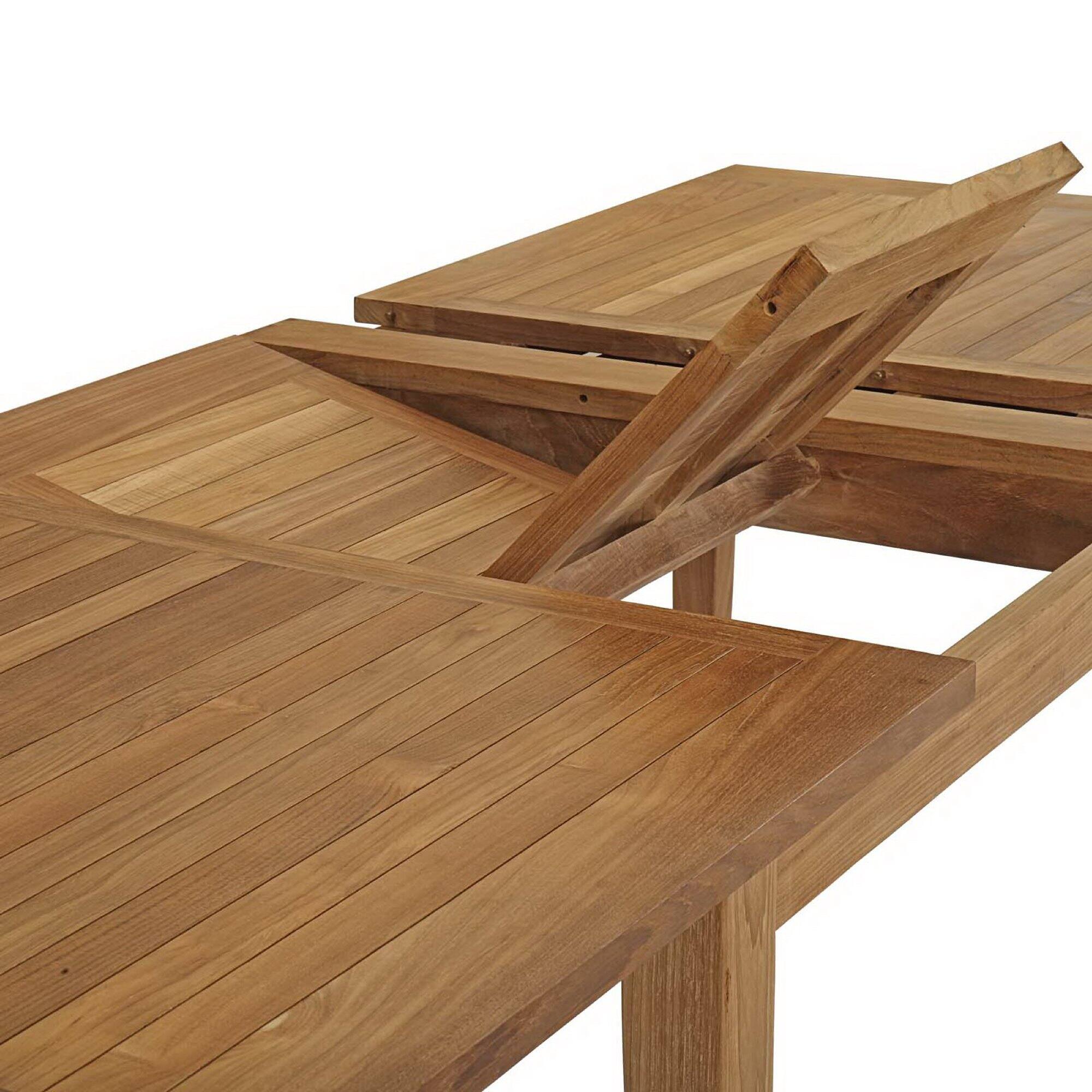 Alt View 5. Modway - Marina Extendable Outdoor Patio Teak Dining Table by Modway - Natural.