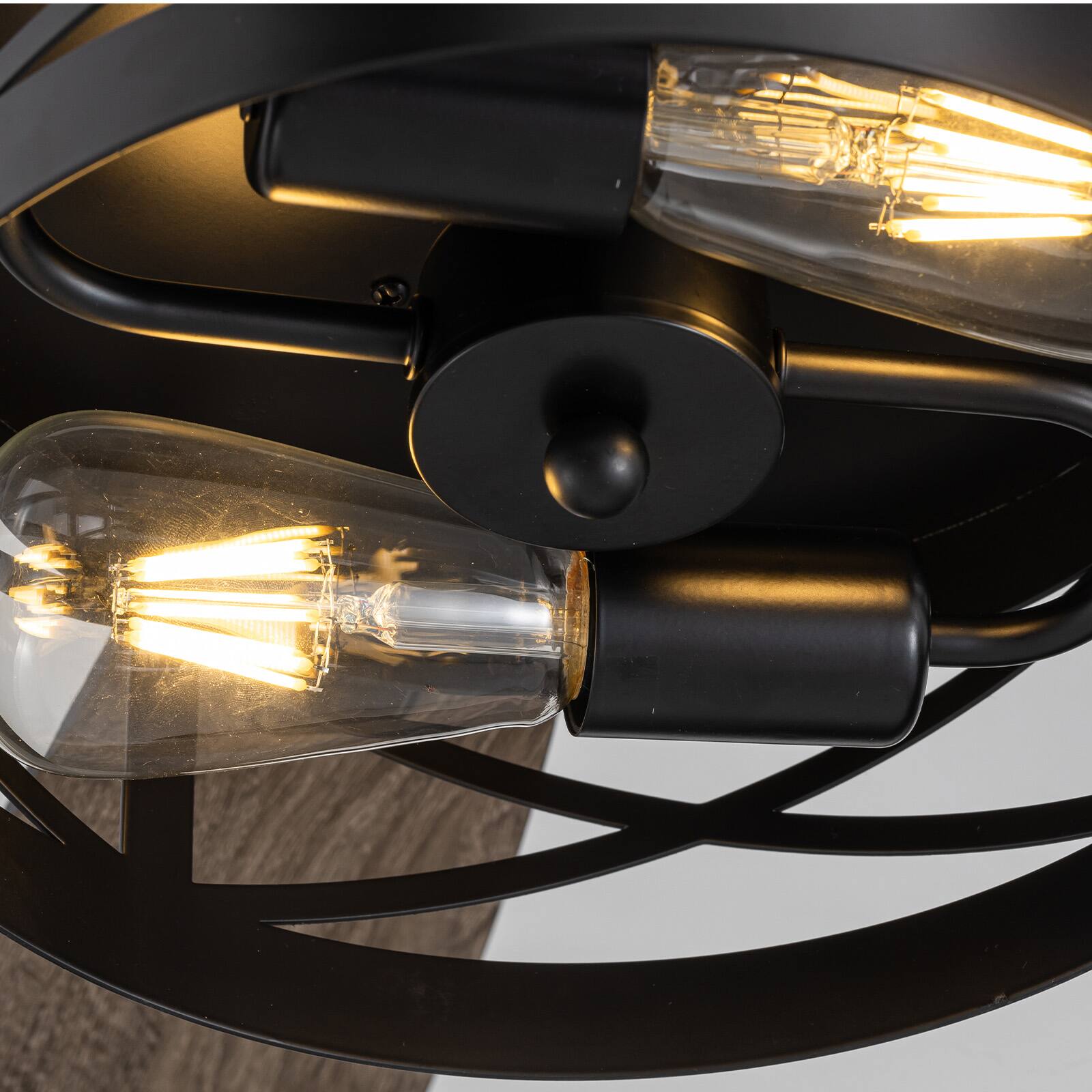 Alt View 6. Siljoy - 42-inch Farmhouse Cage Ceiling Fan with Light Slim Metal App & Remote Dimmable LED for Living Room Bedroom and Patio - Brown.