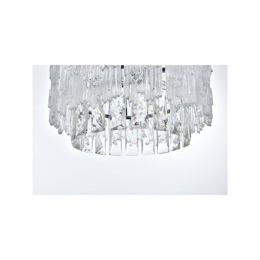 Alt View 3. Elegant Lighting - Emilia 12 inch Flush Mount in Chrome - Chrome And Clear.