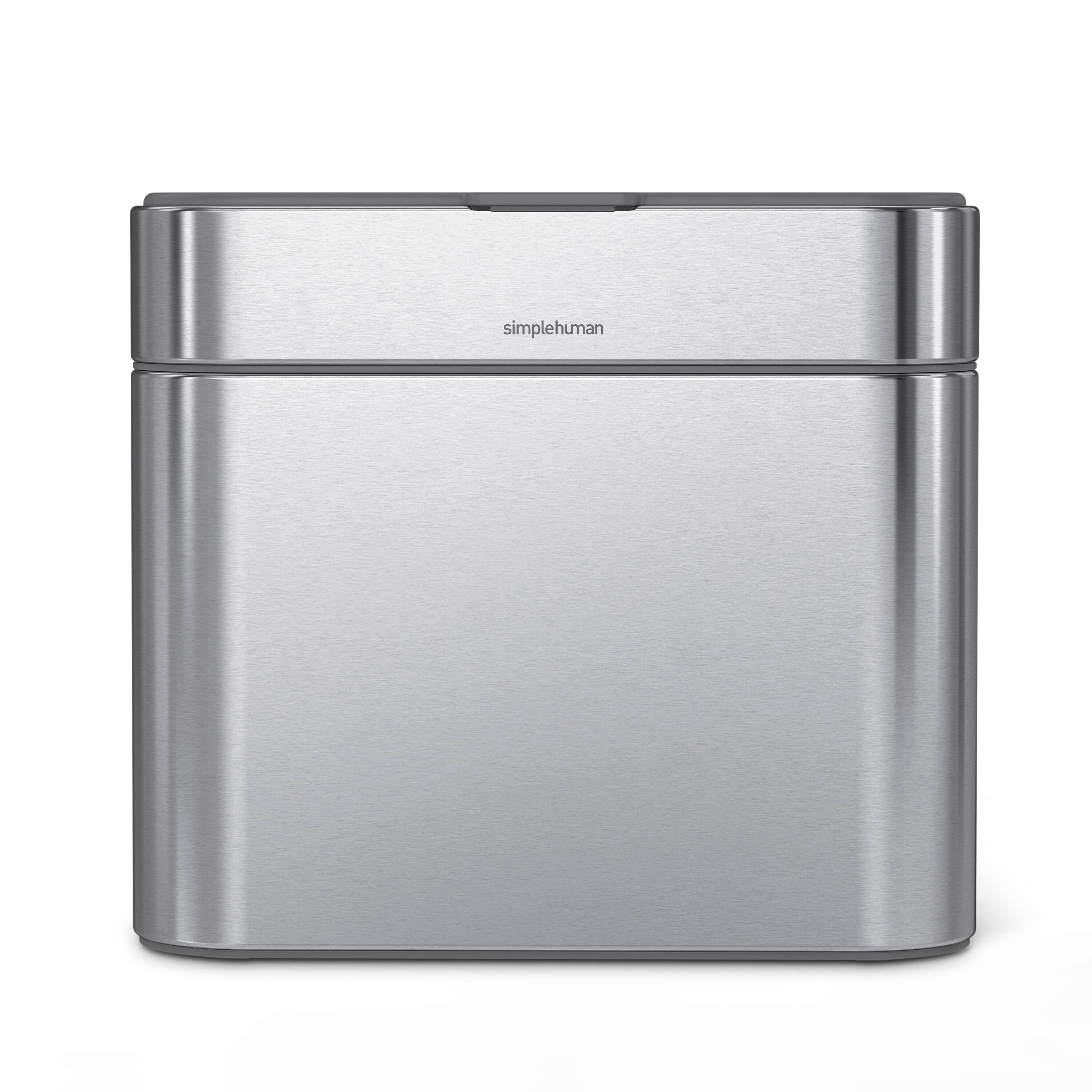 Alt View 1. simplehuman - 4L compost caddy, brushed stainless steel - Brushed.
