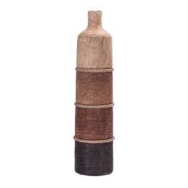 BreeBe - Multi-Toned Mango Wood Floor Vase 23.75"H - Brown