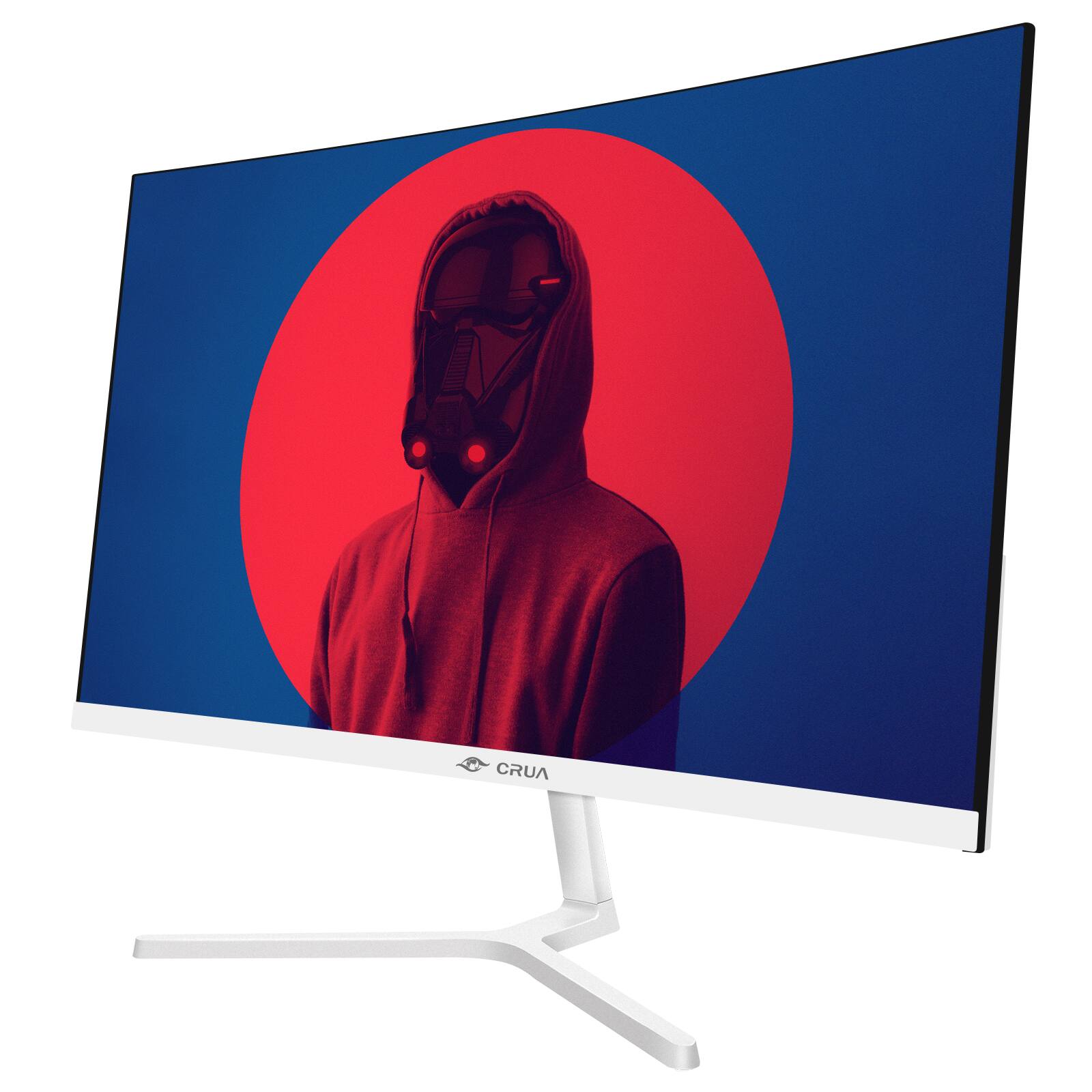 Back. CRUA - 24" FHD 100Hz Curved Computer Monitor,1080P Narrow Bezel Office Monitor,99% SRGB,FreeSync, HDMI.