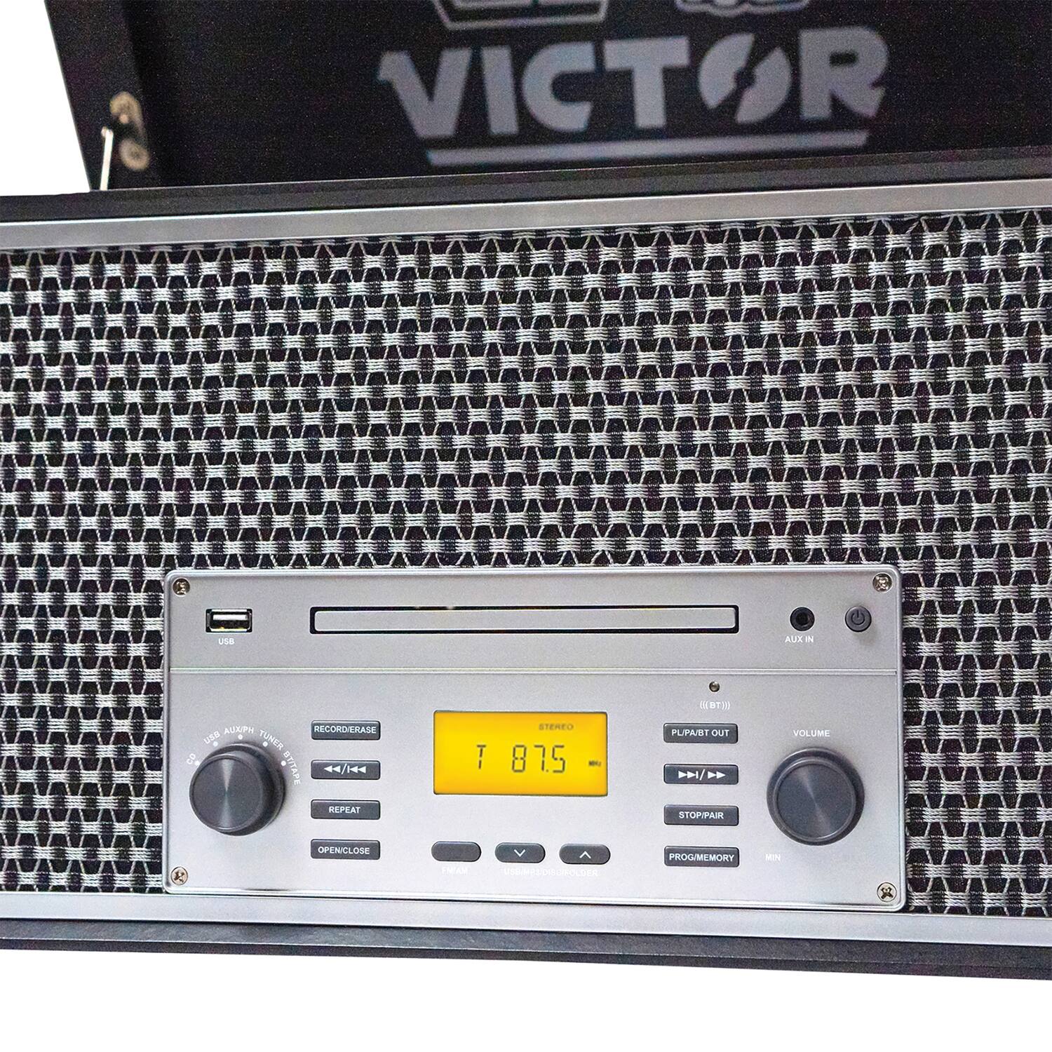 Victor Monument Dual bluetooth Belt drive 8 in 1 Music Center With