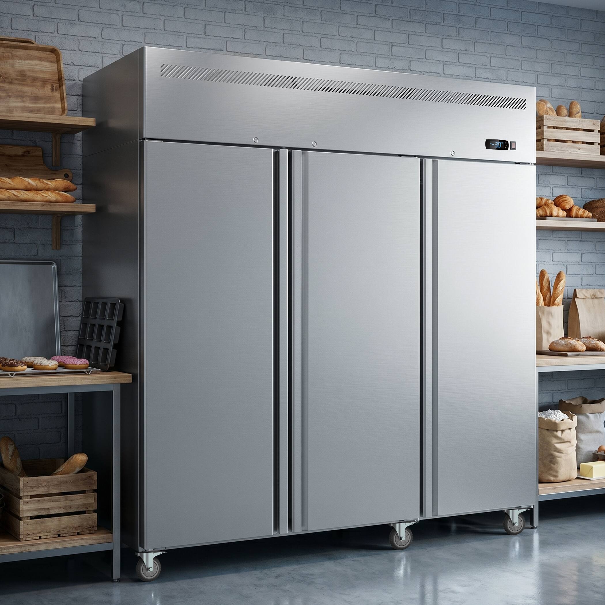 Alt View 1. Coolake - Coolake 72"W 54 Cu.Ft. Commercial Upright Freezer with 3 Doors in Stainless Steel for Restaurant Garage Church, -8 to 0℉ - Stainless Steel.
