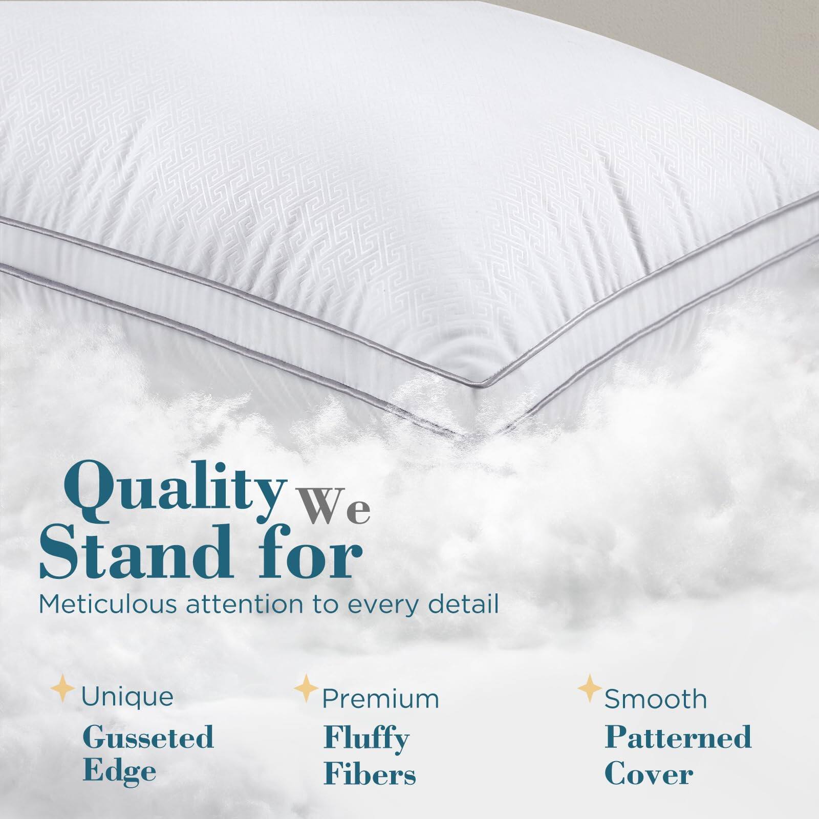 Quality We Stand for  
Meticulous attention to every detail  

- Unique Gusseted Edge  
- Premium Fluffy Fibers  
- Smooth Patterned Cover