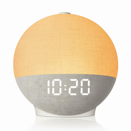 Front. Dazzed Corner - Sunrise Alarm Clock with 30 Sleep Sounds, Natural Wake-Up Light - Beige.