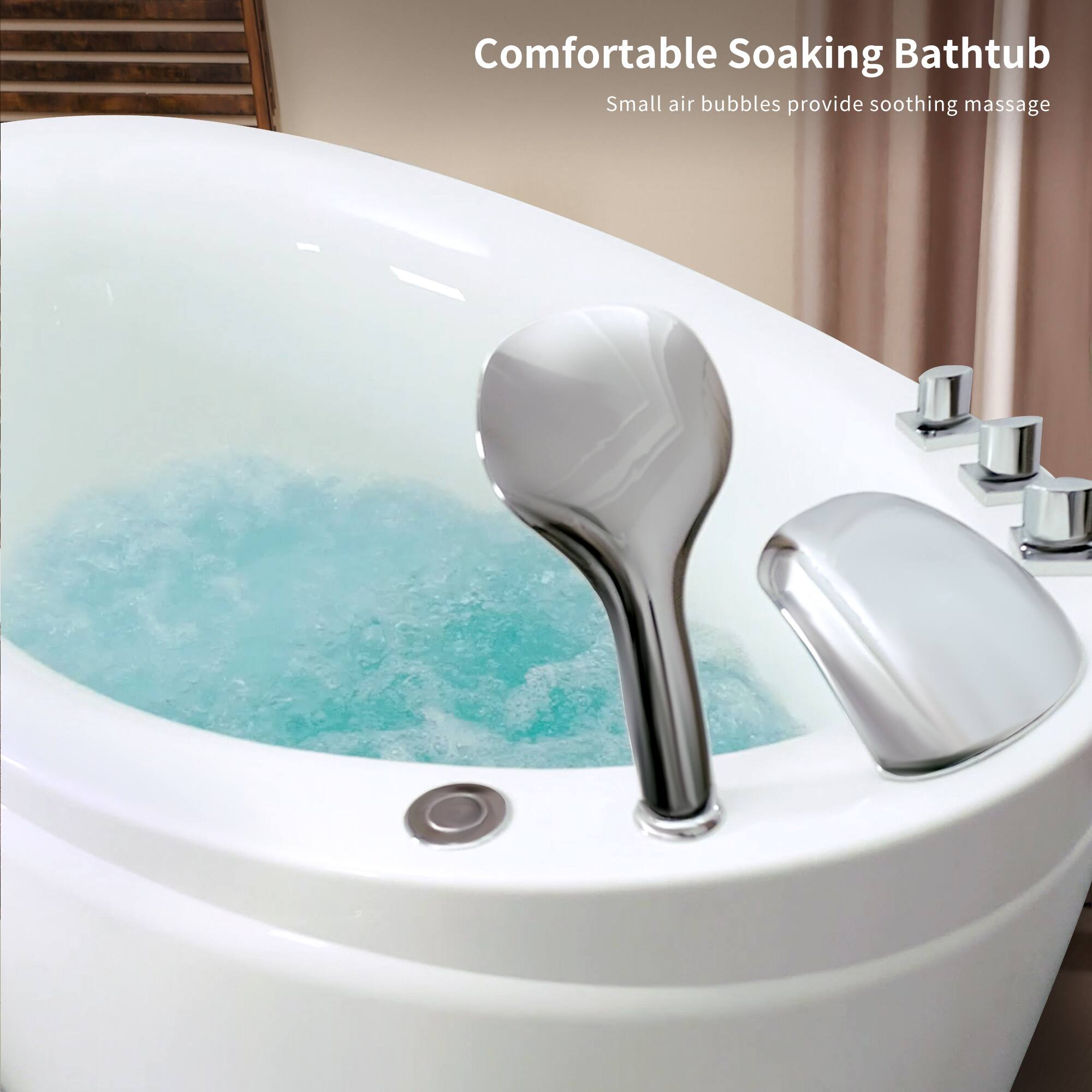 Comfortable Soaking Bathtub  
Small air bubbles provide soothing massage