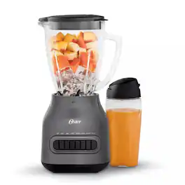 Oster - 8-Speed Glass Jar Blender with 20oz Blend-n-Go Cup - Black