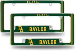 Rico Industries - Baylor Bears (Set of 2) Chrome Metal License Plate Frames with Bold Full Frame Design - Multi