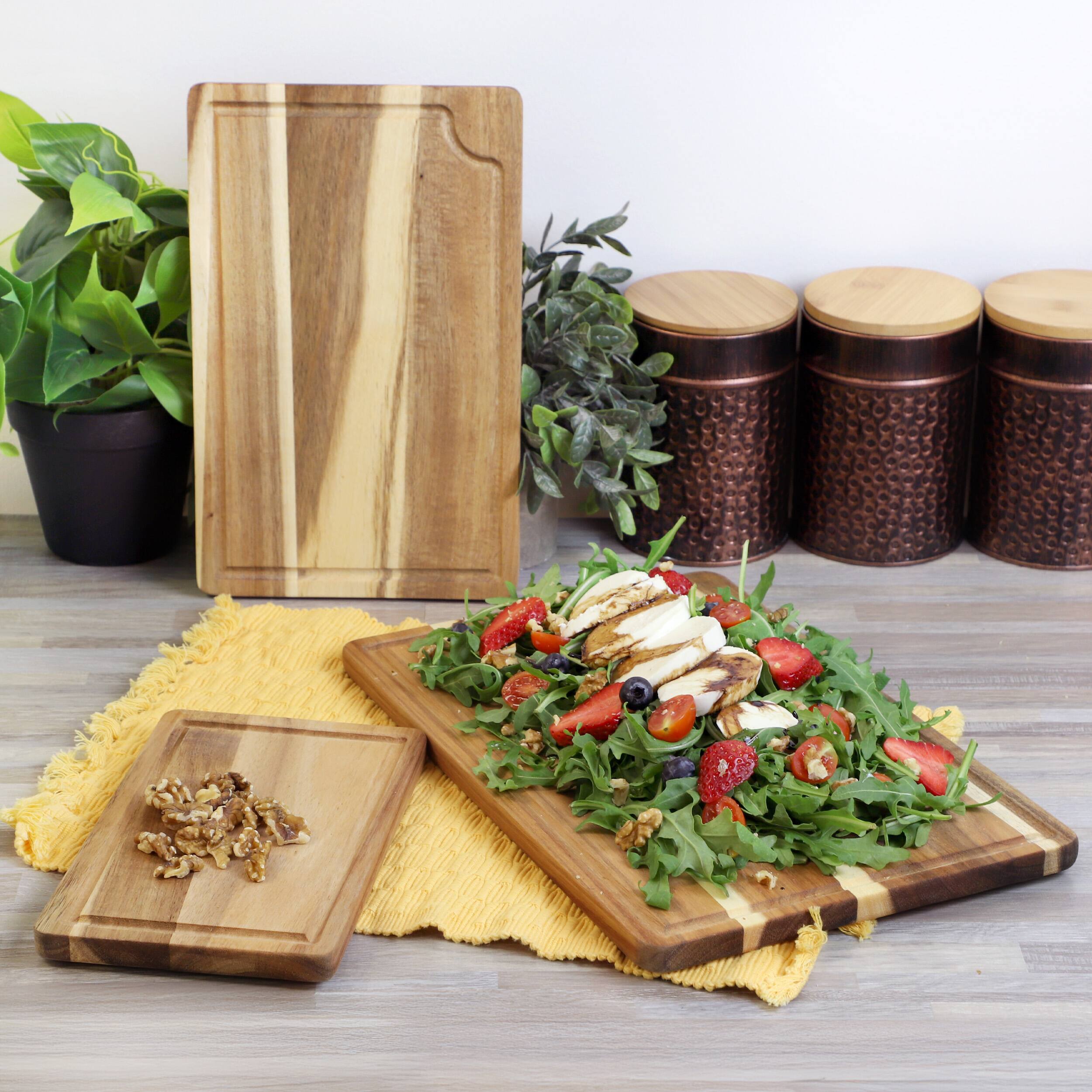 Alt View 1. MegaChef - MegaChef 3 Piece Acacia Wood Cutting Board Set - Brown.