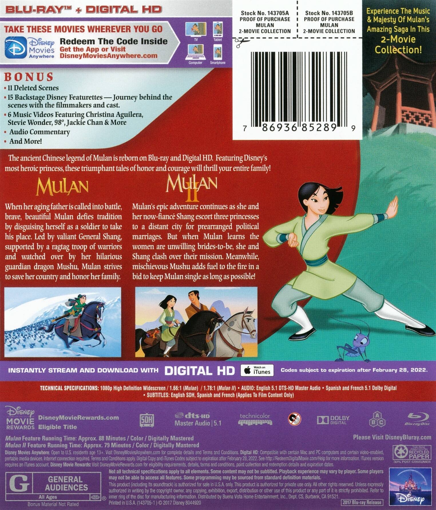 Alt View 1. Mulan / Mulan II: 2-Movie Collection   - BLU-RAY.