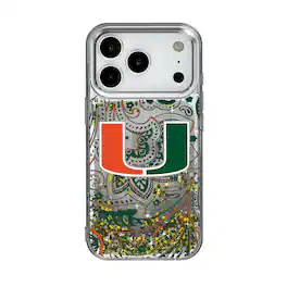 Keyscaper - NCAA - Miami Hurricanes iPhone Glitter Paisley Design Case - 13 - Multicolor