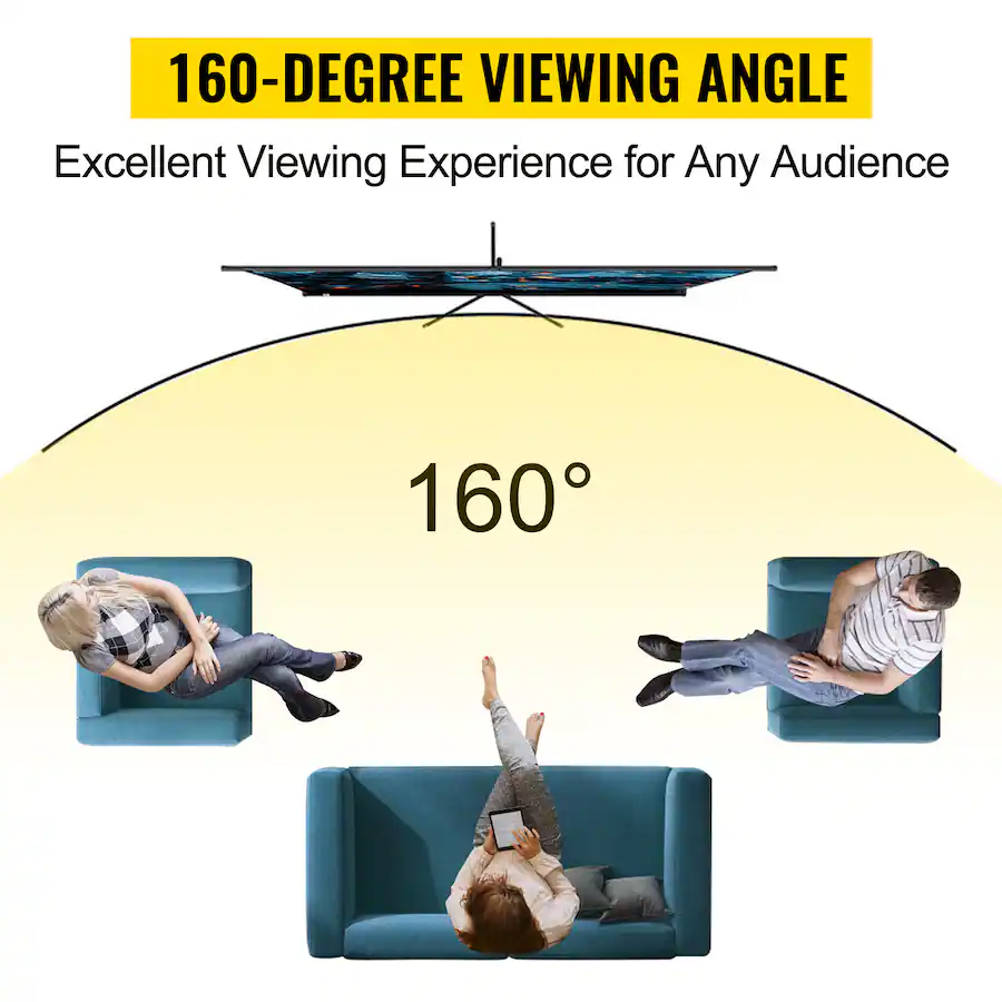 VEVOR Tripod Projector Screen with Stand 110inch 16:9 4K HD Projection ...