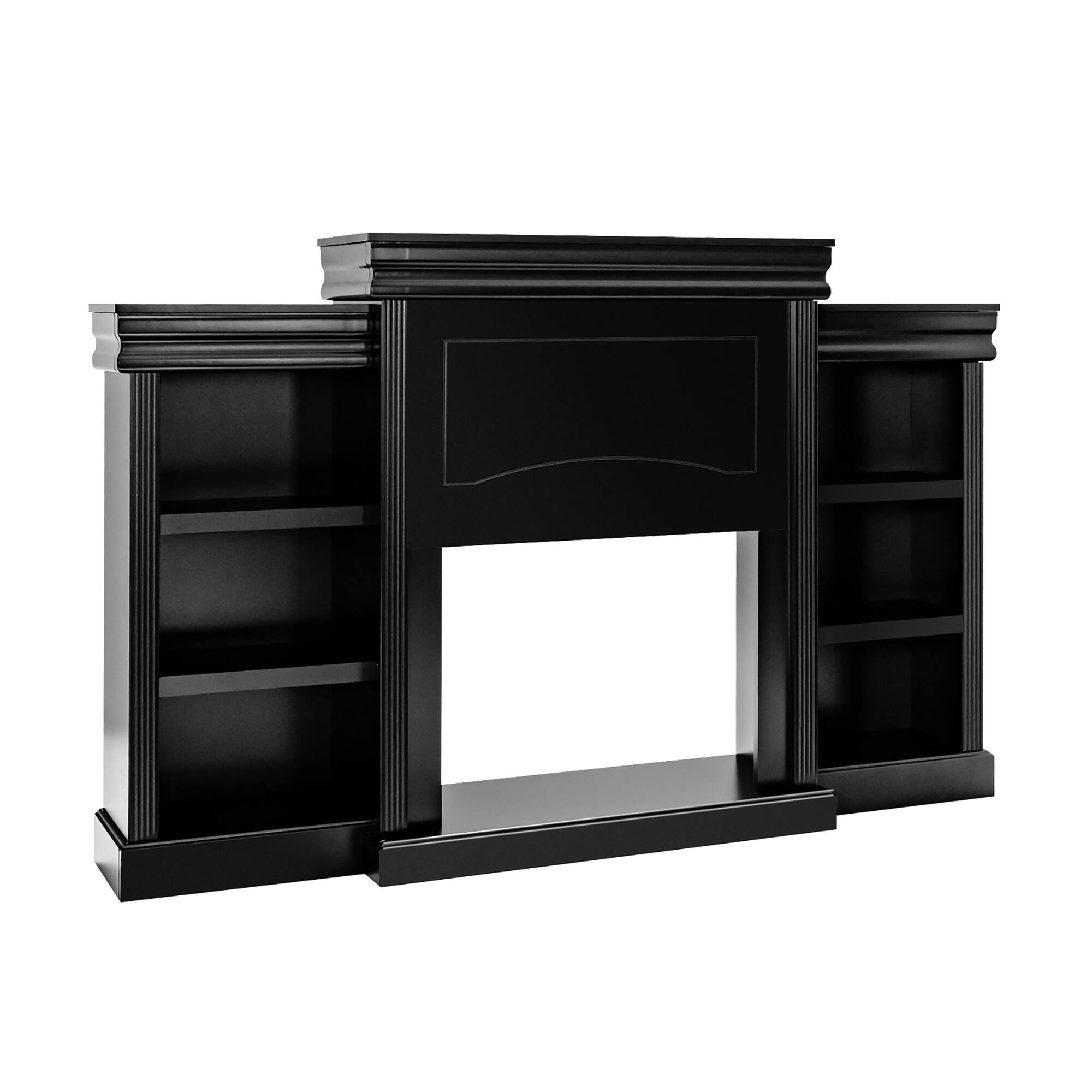 Alt View 8. Costway - Costway 70" Fireplace TV Stand Modern Media Entertainment Center Bookcase - Black.