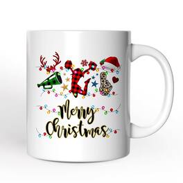 OrnamentallyYou - Cheer Buffalo Plaid Christmas Mug, Cheer Team or Coach Gift - White