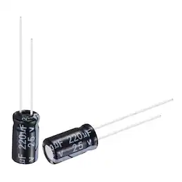 Unique Bargains - 220uF 25V 6x11mm Electrolytic Capacitor, Radial Leads Aluminum, 50pcs, 105C High Temp for TVs, LCD Monitor, VCD - Black