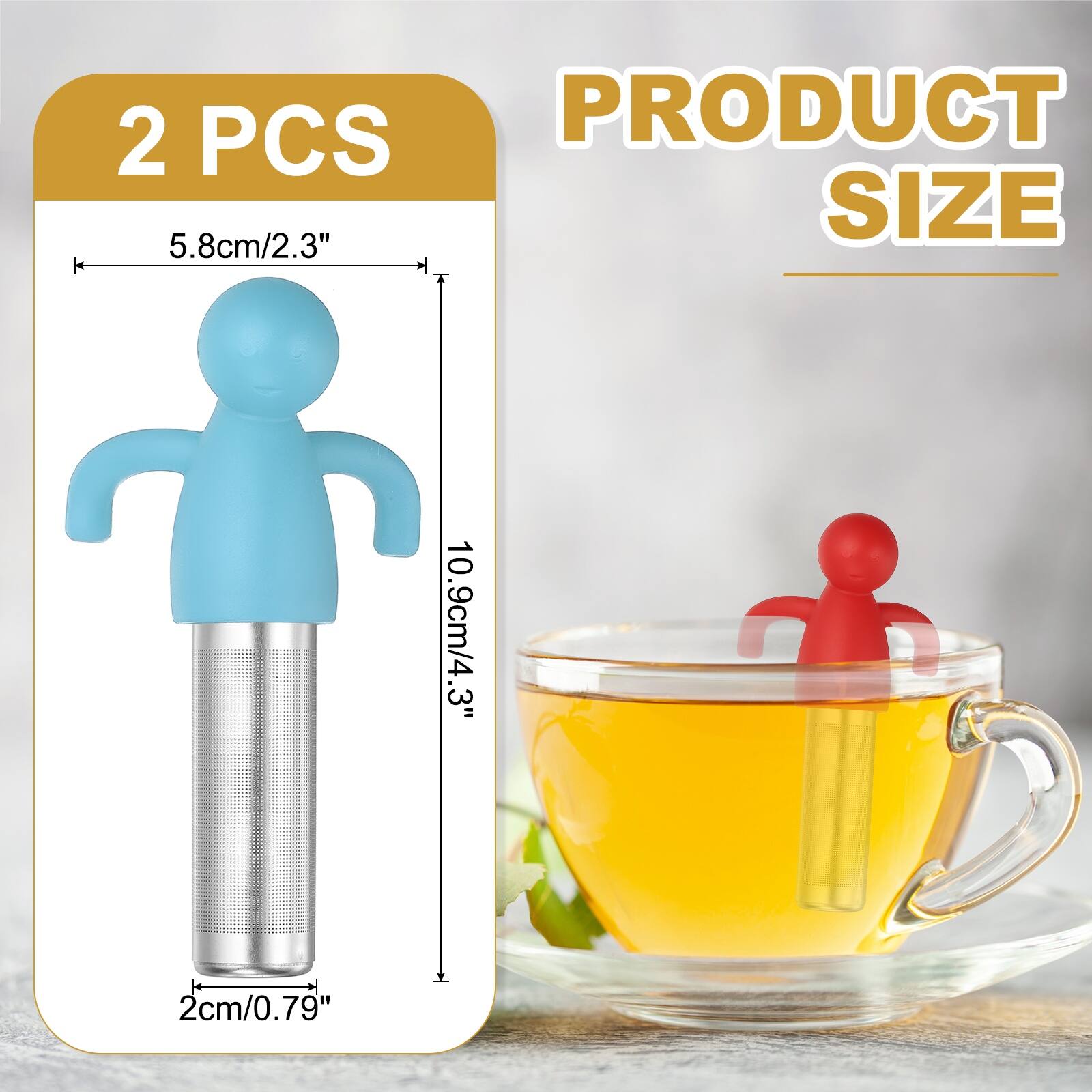 2 PCS  
PRODUCT SIZE  
5.8cm/2.3"  
10.9cm/4.3"  
2cm/0.79"