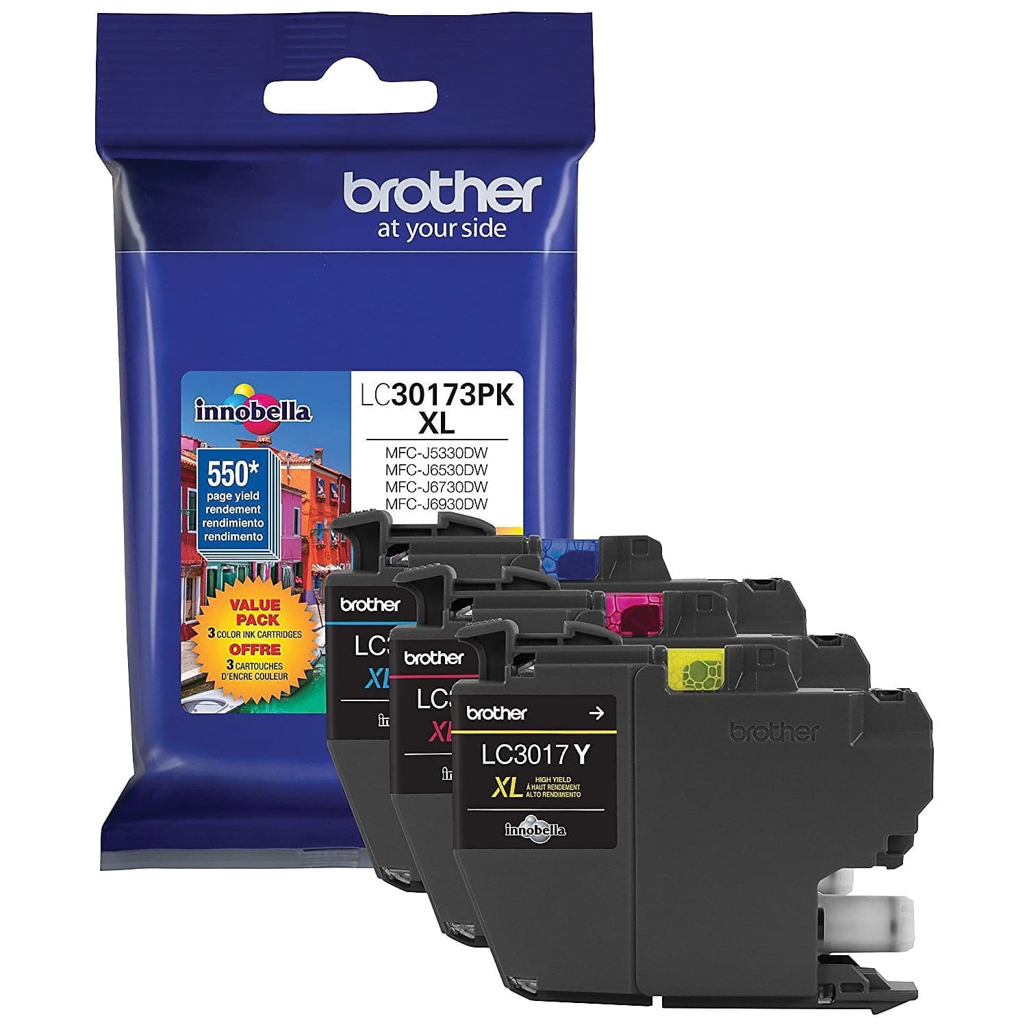 Brother - LC30173PK High Yield Ink Cartridge, 3/Pack - Cyan/Magenta/Yellow