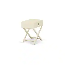 East West Furniture - Night Stand White - Brown