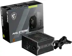 MSI - MAG A750BE 750W Non-Modular 80 Plus Bronze Power Supply - Black - Front_Zoom