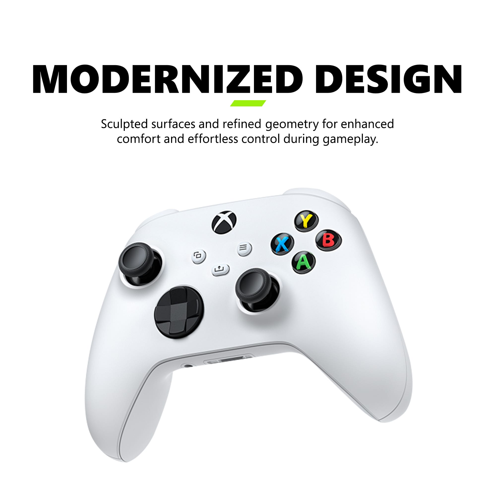 Modernized Design: Sculpted surfaces and refined geometry for enhanced comfort and effortless control during gameplay.