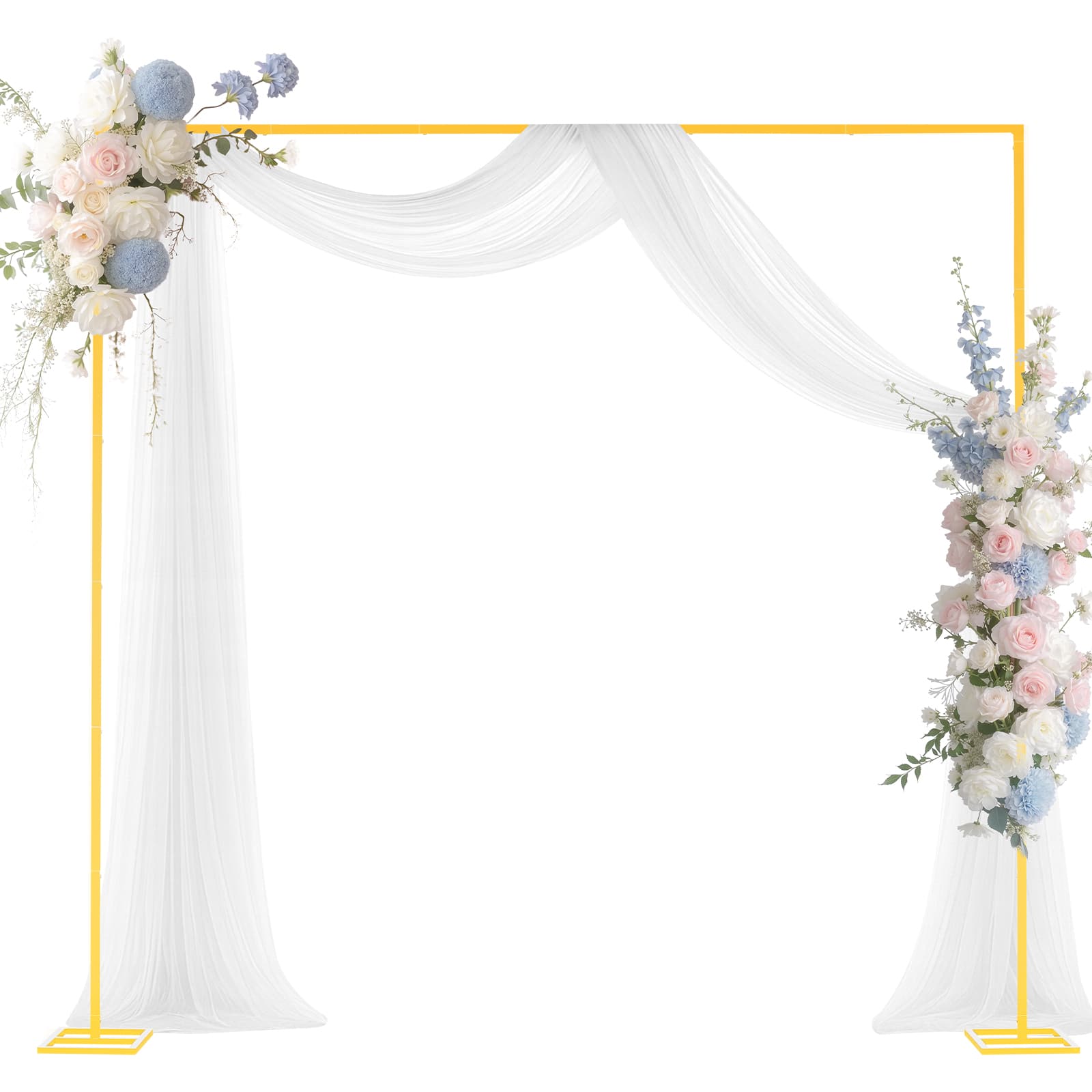 VEVOR - Arch Backdrop Stand, 8 x 8 ft, Stable Structure, Easy Assembly, Square Metal Arch Backdrop Stand for Wedding - Gold