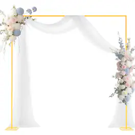 VEVOR - Arch Backdrop Stand, 8 x 8 ft, Stable Structure, Easy Assembly, Square Metal Arch Backdrop Stand for Wedding - Gold
