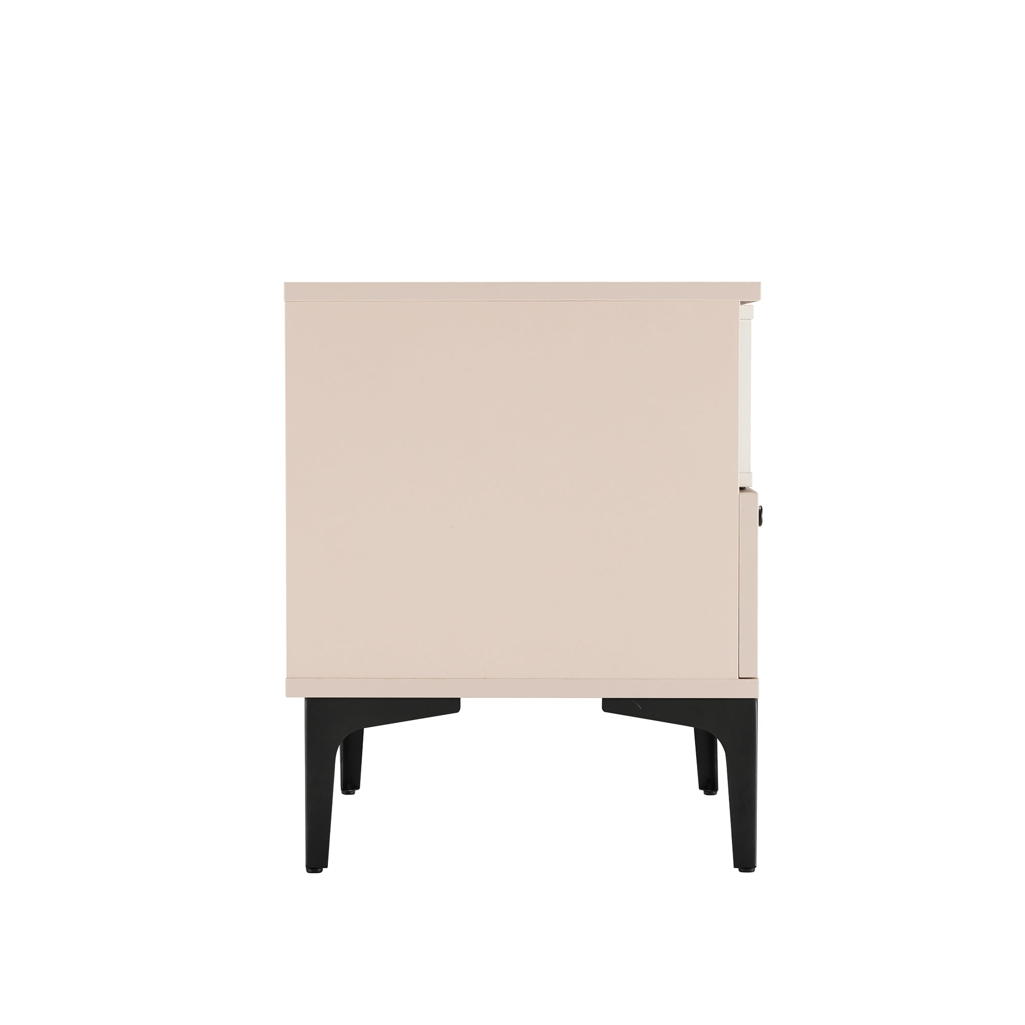 Alt View 3. Manhattan Comfort - Amara Modern 20" Nightstand - Set of 2 - Pale Rose and White.