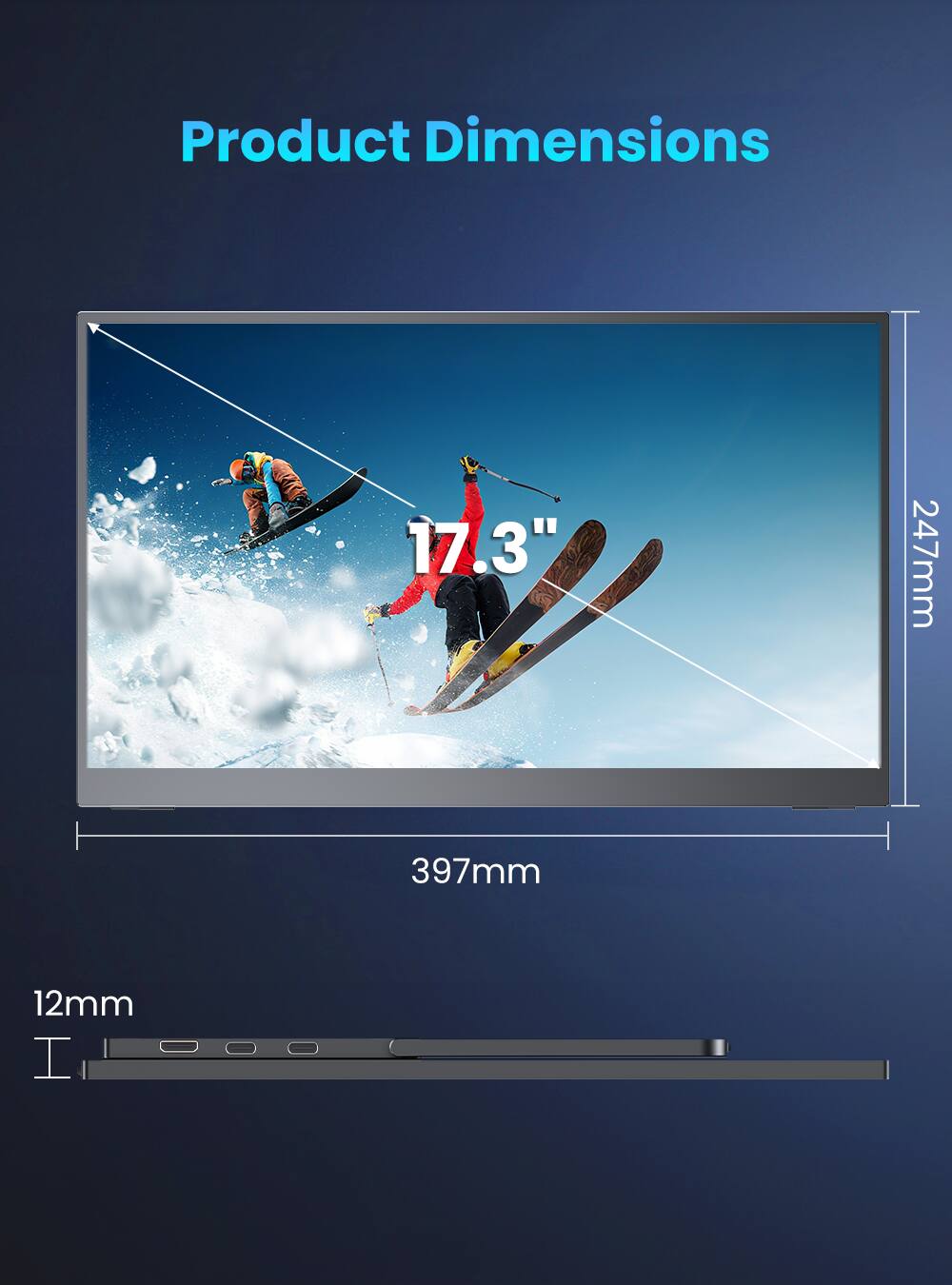 Product Dimensions: 17.3" (247mm x 397mm) x 12mm