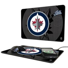 Keyscaper - Winnipeg Jets 15W Fast Wireless Charger and Mouse Pad - Multicolor