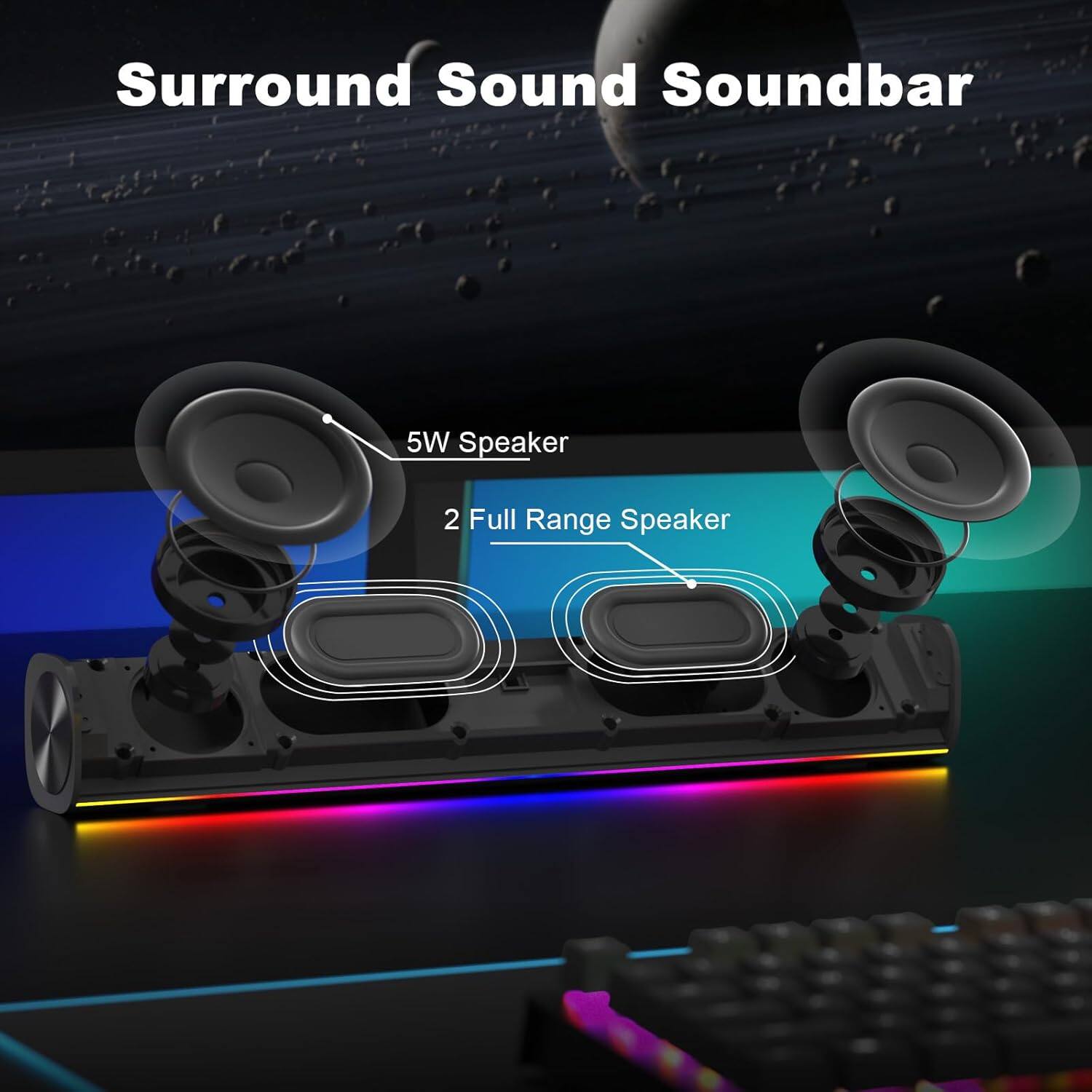 Surround Sound Soundbar

5W Speaker

2 Full Range Speaker