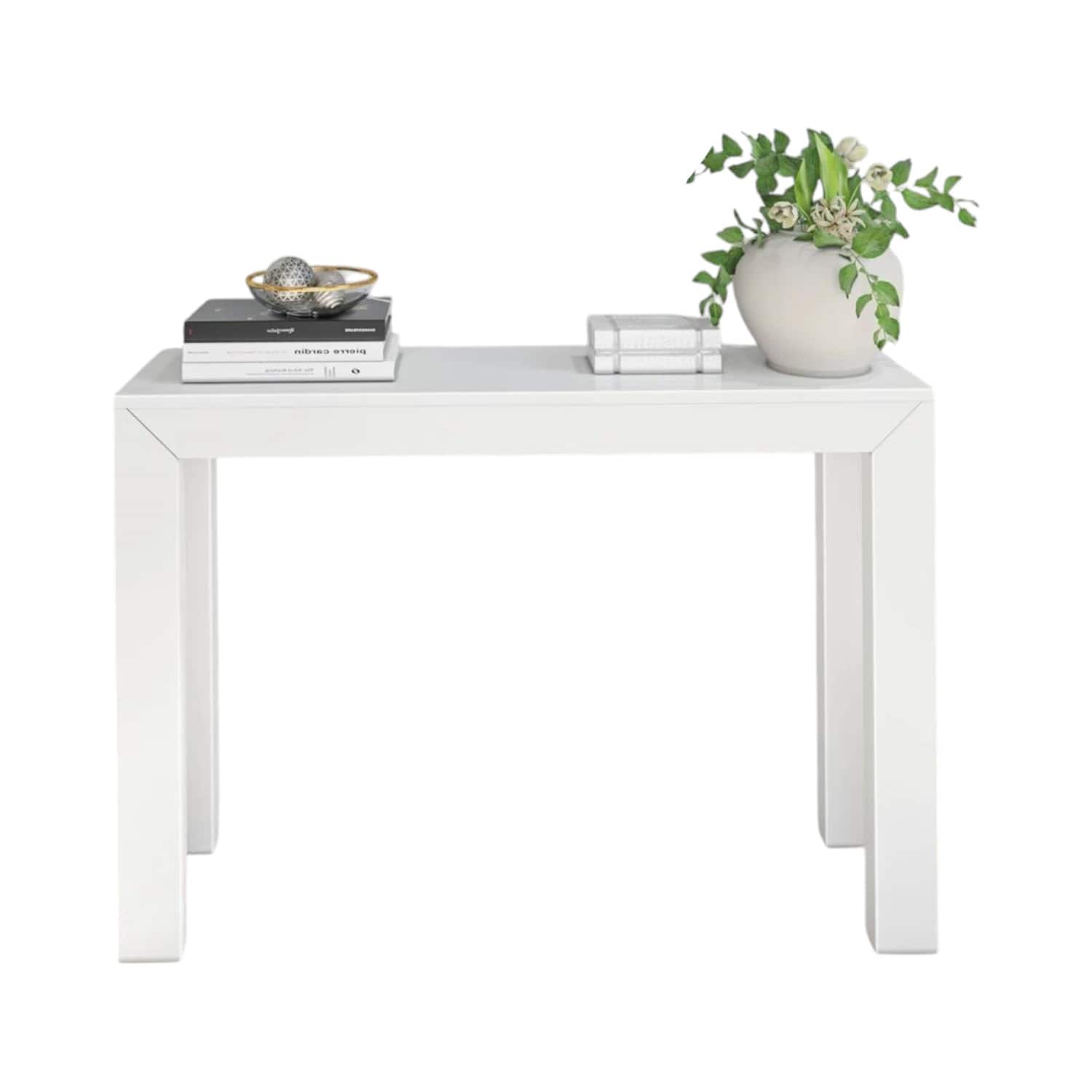 SlickBlue - Modern Solid Wood Sofa Table with Clean Accent Design - White