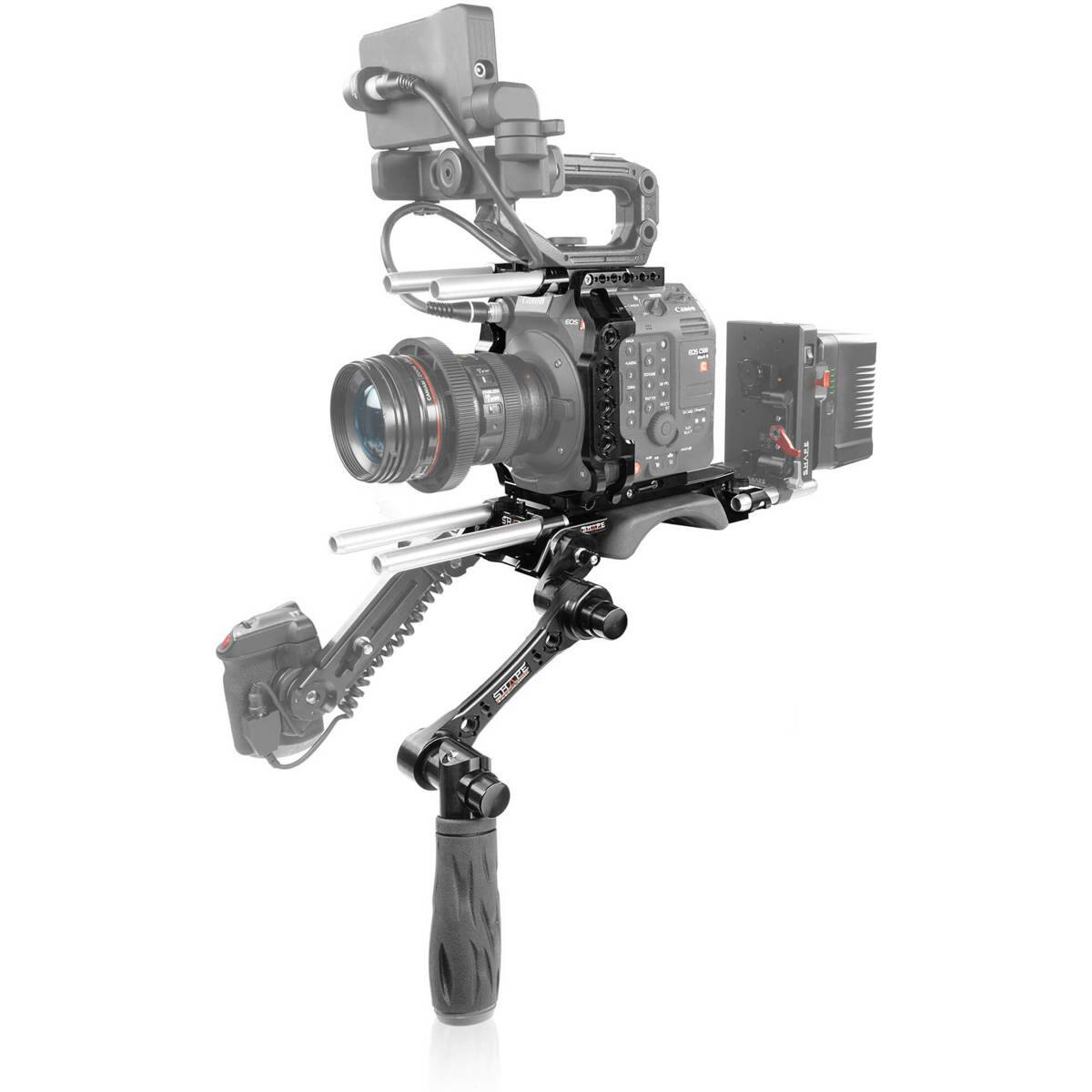 Front. Shape - Shape C52BR Cage with Baseplate and Handle for Canon C500 Mark II Camera.