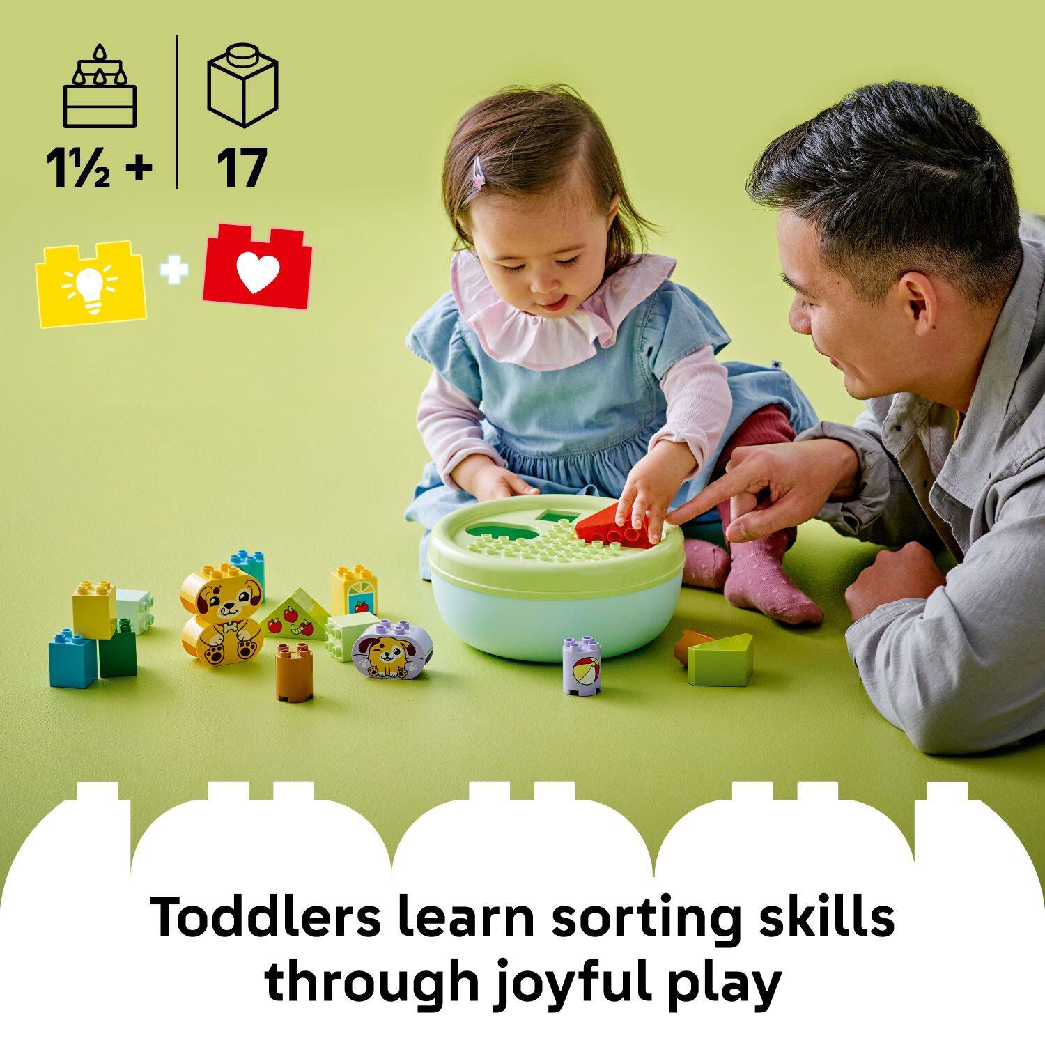 1/2 + 17 + Toddlers learn sorting skills through joyful play