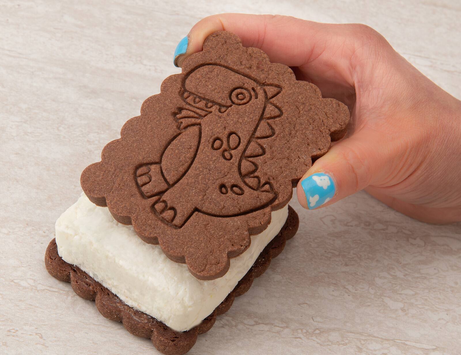 Alt View 4. MOBI - Silicone Ice Cream Sandwich Maker, T-Rex - Yellow.