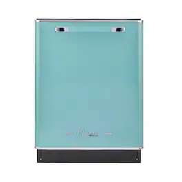 Unique Appliances - Classic Retro 24" Top Control Dishwasher with Stainless Steel Tub and 3rd Rack - Ocean Mist Turquoise
