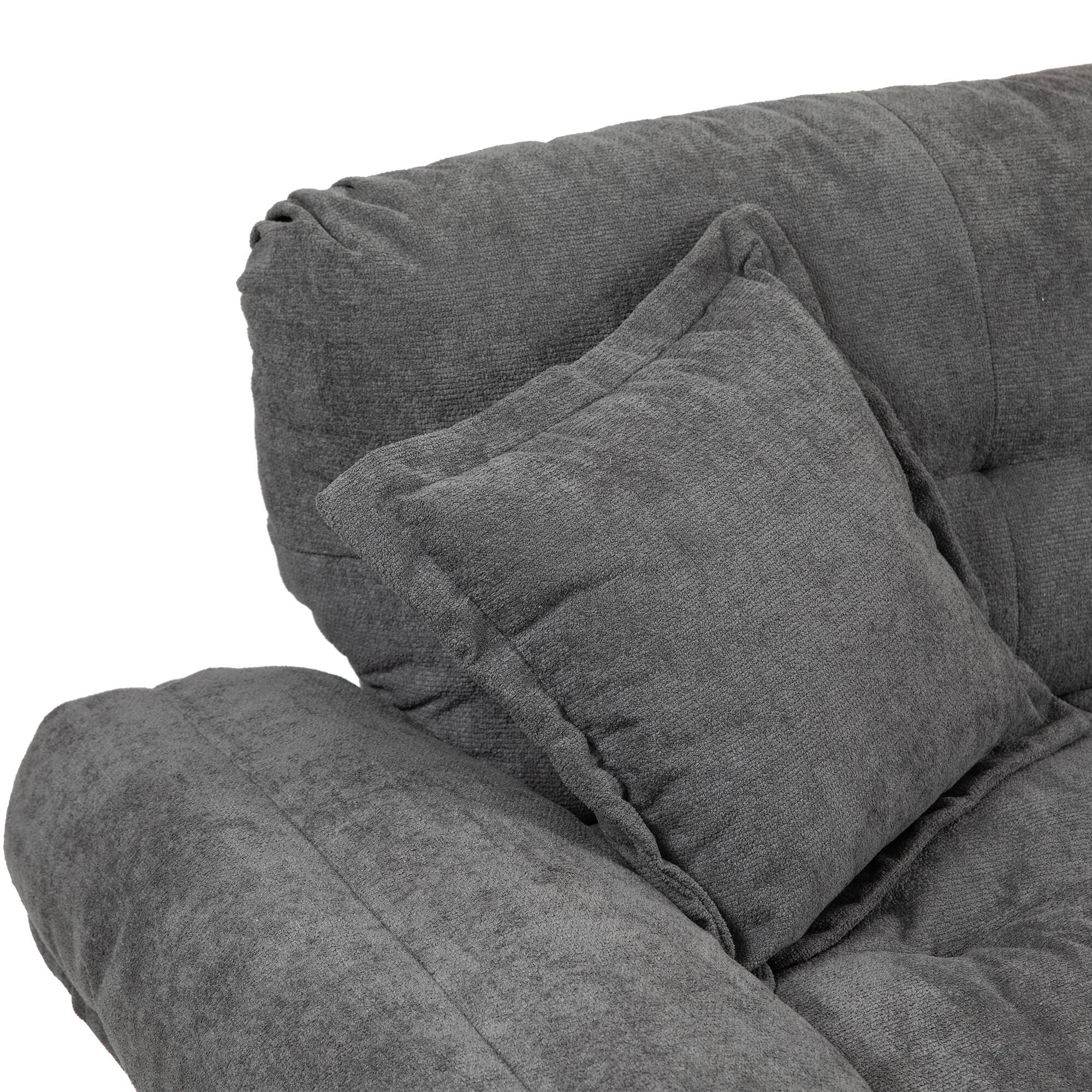 Alt View 8. Tiramisubest - 84"Chenille Sofa,Loveseat Deep Seat Sofa Couch with Pillows & Memory Foam for Living Room,Apartment,Office Lounge-Grey - Grey.