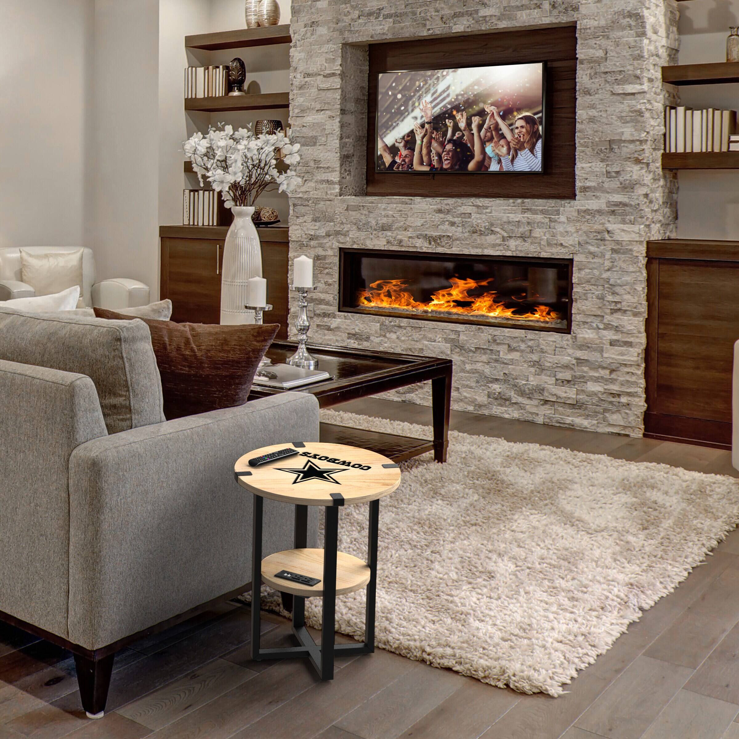 Alt View 3. Imperial - Dallas Cowboys 18" Side Table with Charger - Multicolor.
