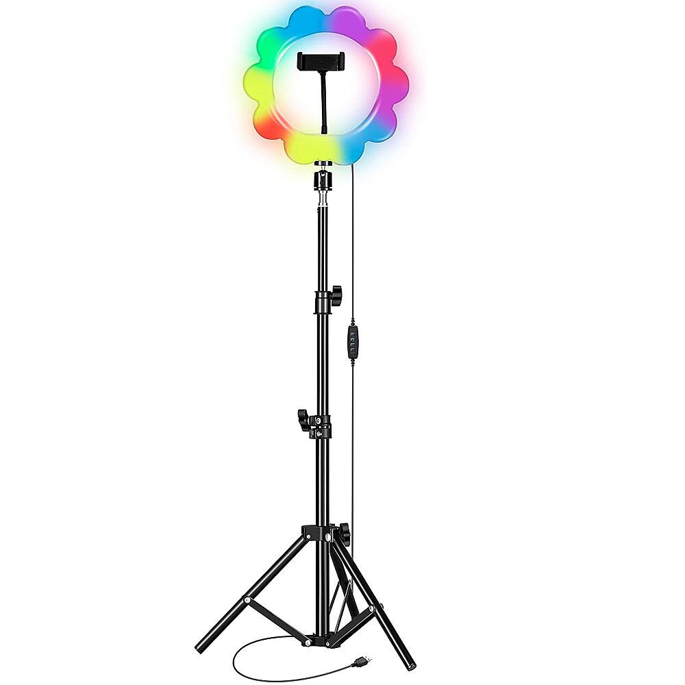 Front. Supersonic - Supersonic PRO Live Stream 12 Flower Ring Light with RGB - Black.